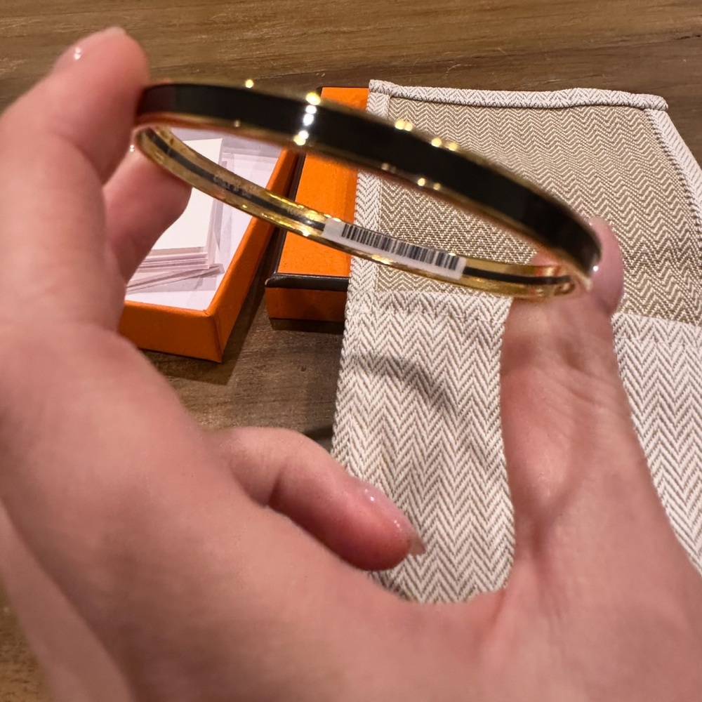 Hermès Uni Black and Gold Bangle - Picture 3 of 6